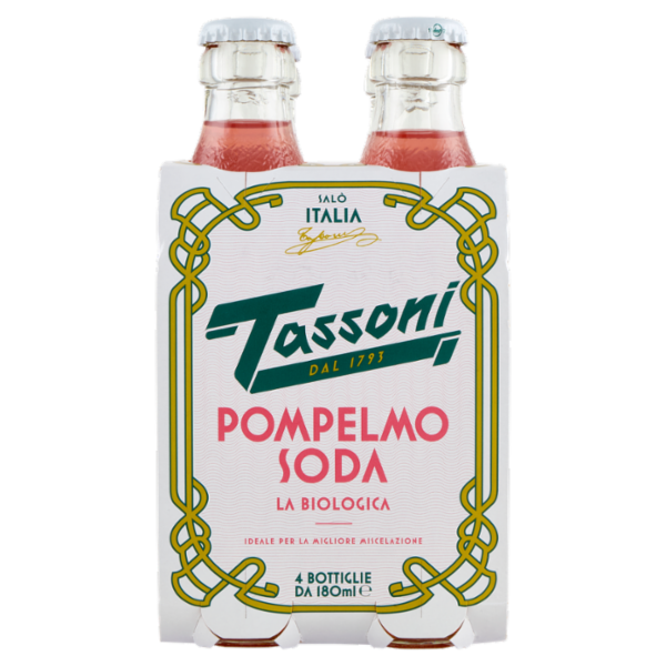 Tassoni Pompelmo Soda la Biologica 4 x 180 ml