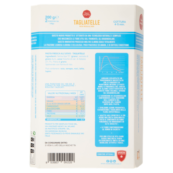 Signor Semplice Tagliatelle Pasta Fresca all'Uovo 200 g