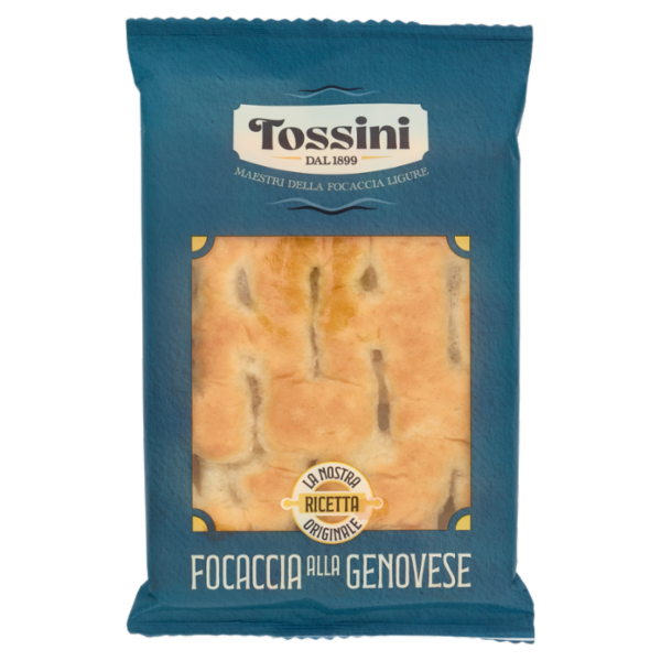 Tossini Focaccia alla Genovese Focaccia all'Olio Extra Vergine d'Oliva 140 g