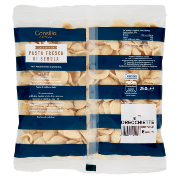 Consilia Optima Pasta Fresca di Semola Orecchiette 250 g