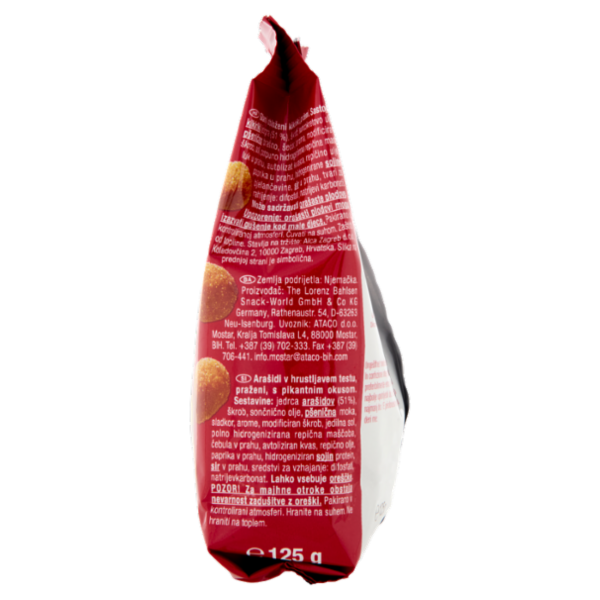 Lorenz Nic Nac's Arachidi sgusciate tostate ricoperte da un croccante guscio piccante 125 g