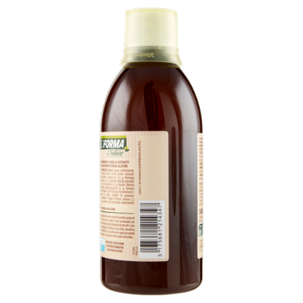 Pesoforma Nature, Drenante con Betulla e Zenzero, Gusto zenzero e limone, Flacone da 500ml