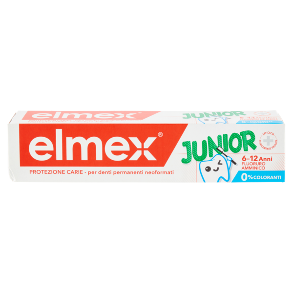 elmex Junior dentifricio bimbi, bambini 6-12 anni, 75ml