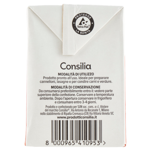 Consilia Besciamella Pronta per Cucinare a Lunga Conservazione 500 ml