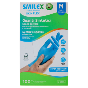 Smilex Skin Flex Guanti Sintetici M 7/7,5 Medium 100 Pz