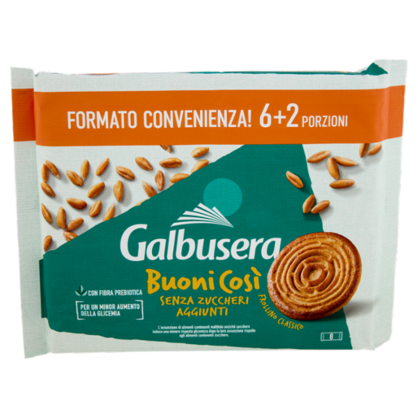 Galbusera BuoniCosi Senza Zuccheri Aggiunti Frollino Classico 8 x 55 g