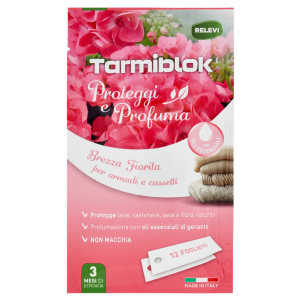 Relevi Tarmiblok Proteggi e Profuma Brezza Fiorita per armadi e cassetti 12 pz