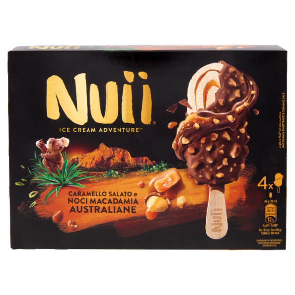 NUII Caramello Salato e Noci Macadamia Australiane 4x68g