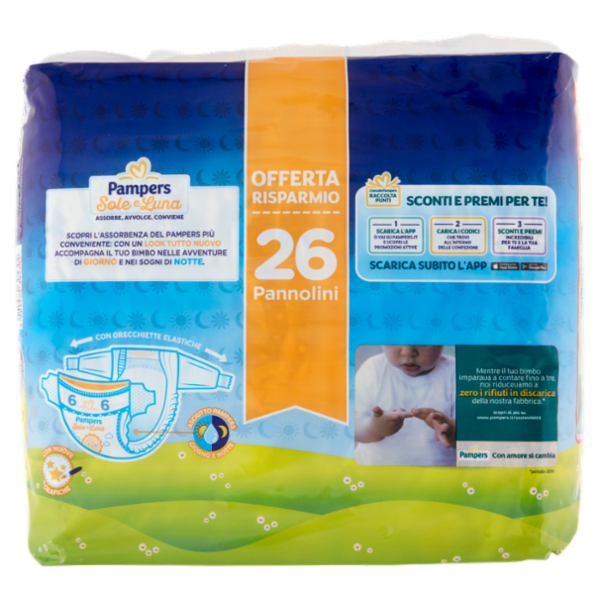 Pampers Sole e Luna 6 XL 26 pz