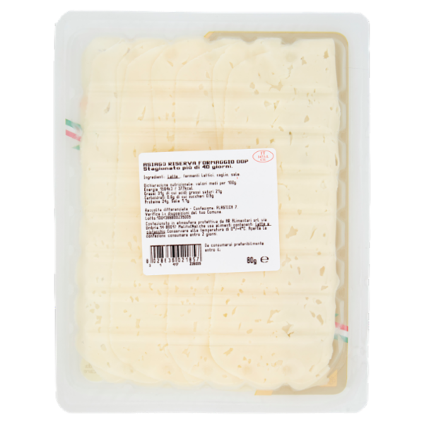 AR Alimentari Squisiti Veli di Formaggio Asiago Riserva Oltre 40 giorni di stagionatura 80 g