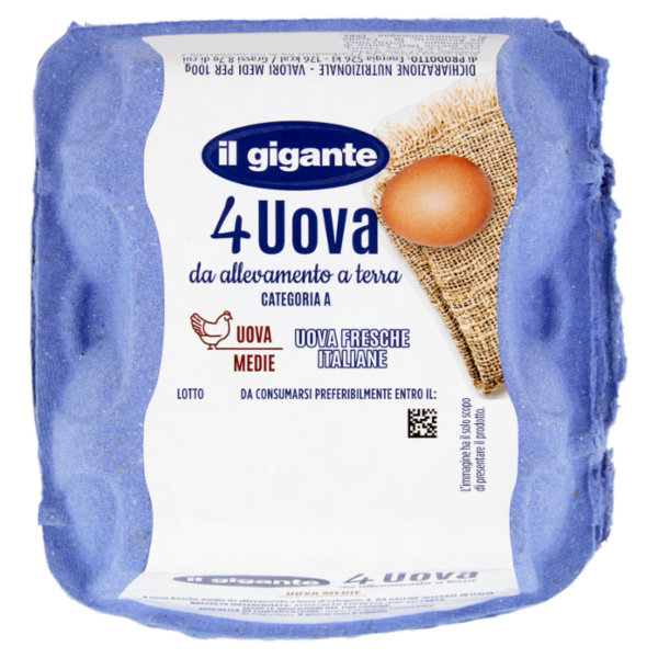 IL GIGANTE 4 Uova da allevamento a terra Uova Medie