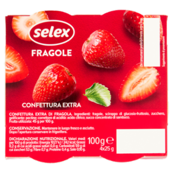 Selex Confettura Extra Di Fragole In Monoporzioni 4 x 25 g