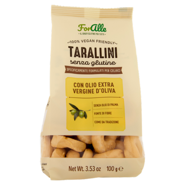 ForAlle Tarallini senza glutine con Olio Extra Vergine d'Oliva 100 g