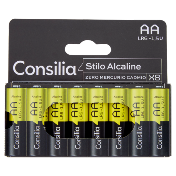 Consilia Pile Alcaline Stilo AA 1,5 V 8 pezzi