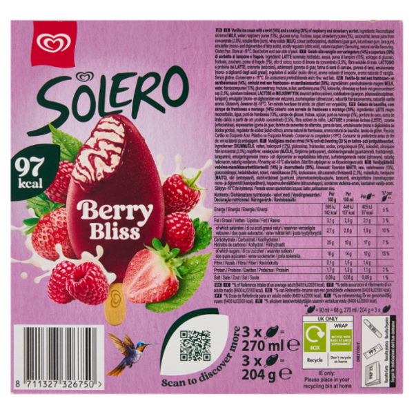 Algida Solero Berry Bliss 3 Gelati 204 g
