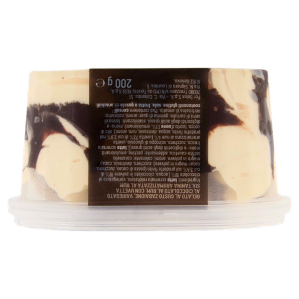 Selex Saper di Sapori Gelato Zabaione al Cioccolato al Rum con Uvetta Sultanina 200 g