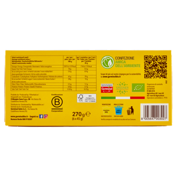 Germinal Bio Crostatina Mirtillo 6 x 45 g