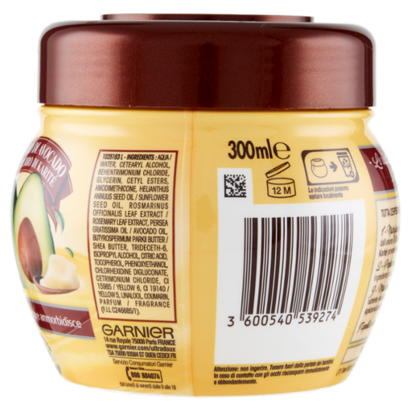 Garnier Ultra Dolce Maschera nutrizione intensa all'olio di avocado e burro di karité 300 ml