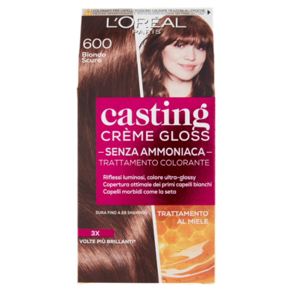 L'Oréal Paris Tinta Capelli Casting Creme Gloss, Senza Ammoniaca, 600 Biondo Scuro