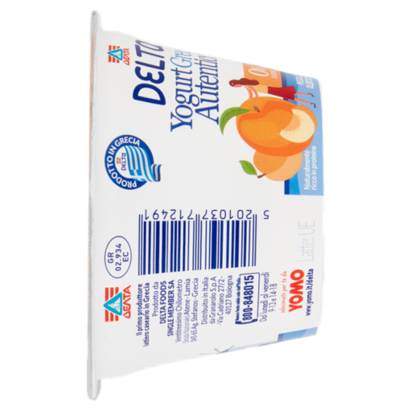 Delta Yogurt Greco Autentico 0% di Grassi Pesca ed Albicocca 150 g