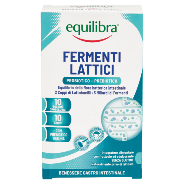 equilibra Fermenti Lattici Probiotico + Prebiotico 10 Bustine Orosolubili 18 g