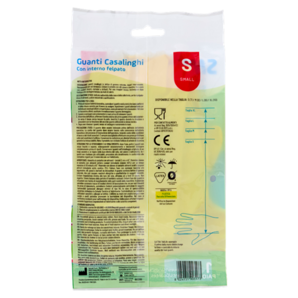 Smilex Guanti Casalinghi con interno felpato S Small 1 paio