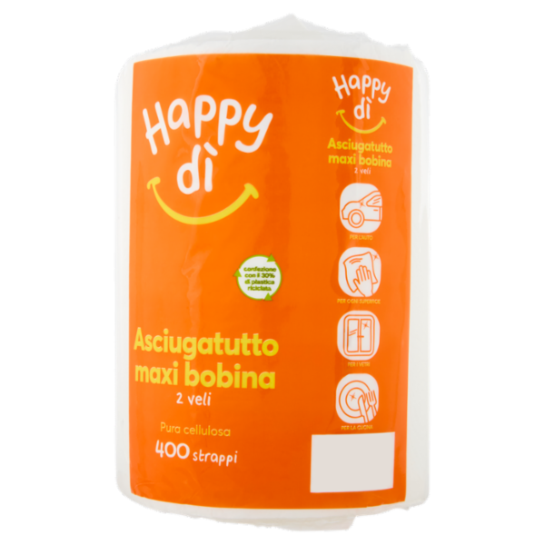 Happy dì Asciugatutto 2 Veli Bobina 400 Strappi