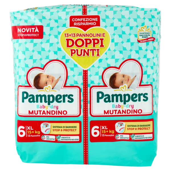 Pampers Baby-dry Mutandino XL 13 + 13 pz