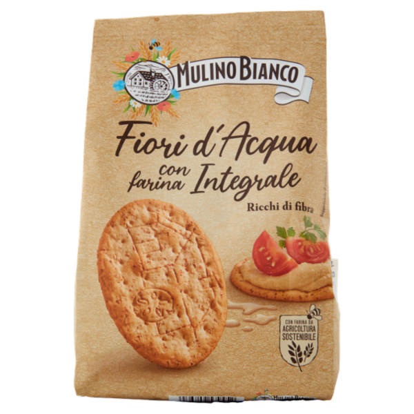 Mulino Bianco Fiori d'Acqua Cracker Integrali Senza Lievito Ricchi di Fibre 250g