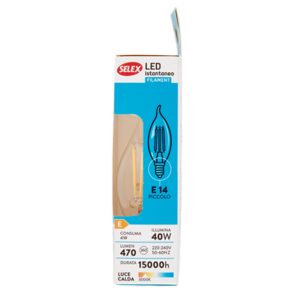 Selex Lampadina Led Colpo Di Vento E14 4W Luce Calda