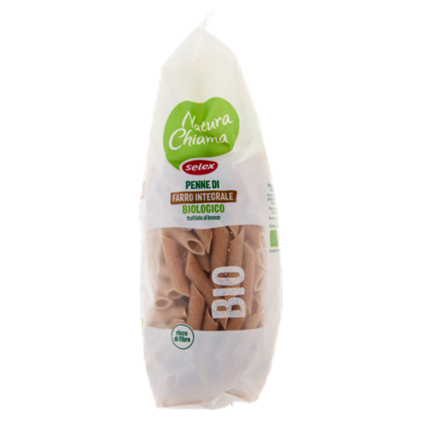Selex Natura Chiama Pasta di Farro Integrale Biologico Trafilata al Bronzo Penne Rigate 500 g