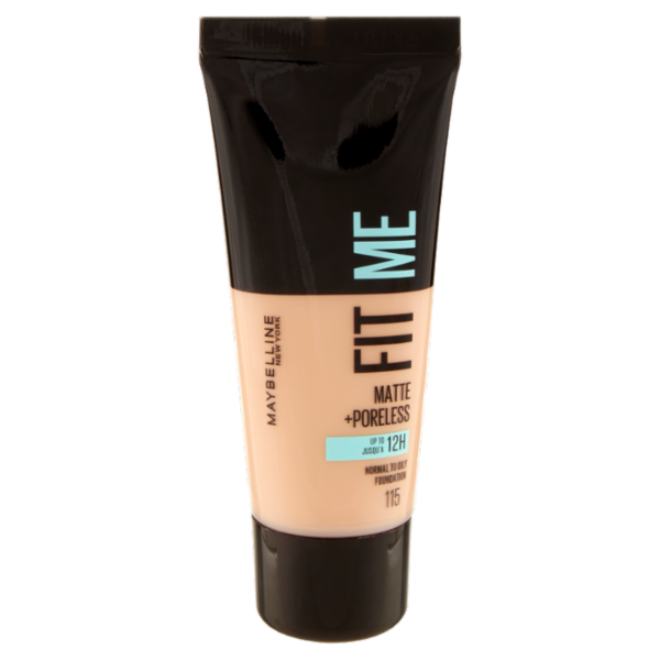 Maybelline New York Fondotinta Fit Me Matte&Poreless, Finish Opacizzante, 115 Ivory 30 ml