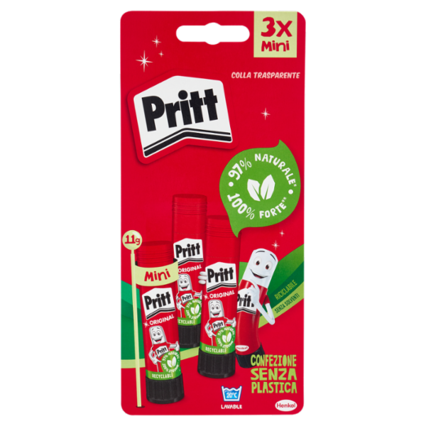 PRITT Colla Trasparente Mini 3 x 11 g