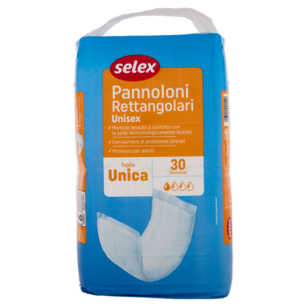Selex Pannoloni Rettangolari Unisex con Barriere Taglia Unica 30 pezzi