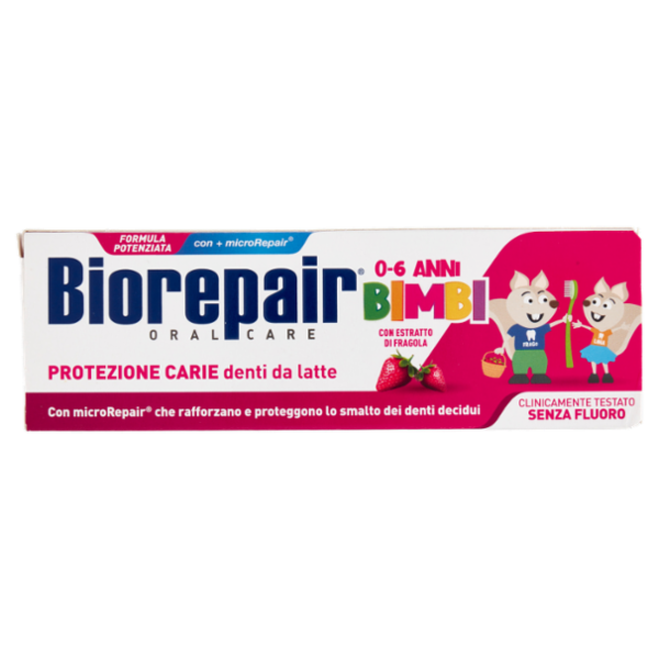 Biorepair Protezione Carie denti da latte Bimbi 0-6 Anni con Estratto di Fragola 50 ml