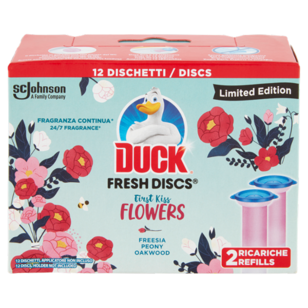Duck Fresh Discs - Doppia Ricarica, Fragranza Fresia&Peonia, 2 x 36 ml