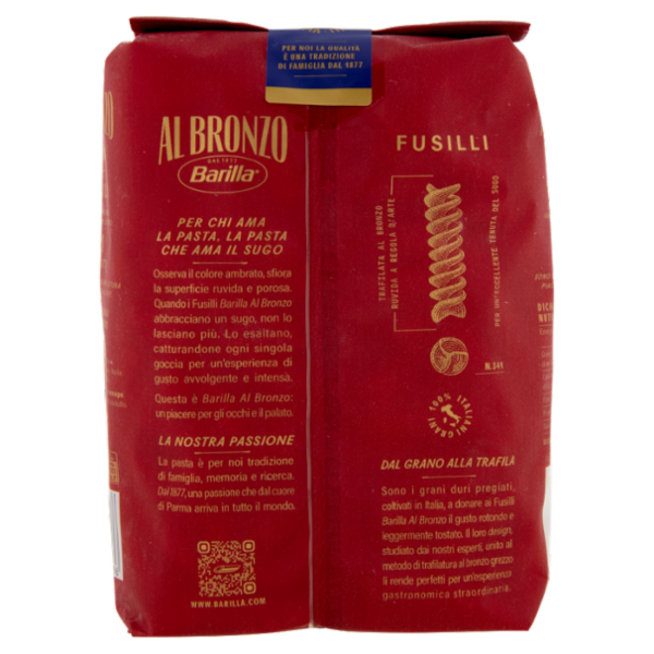 Barilla Al Bronzo Pasta Fusilli 500g
