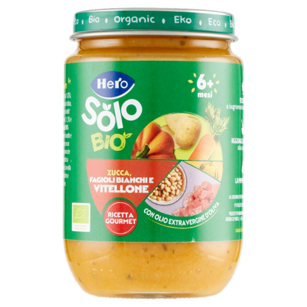Hero Solo Bio Zucca, Fagioli Bianchi e Vitellone 190 g