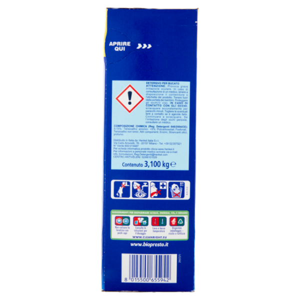 BIO PRESTO Polvere 62 lavaggi 3,100 kg