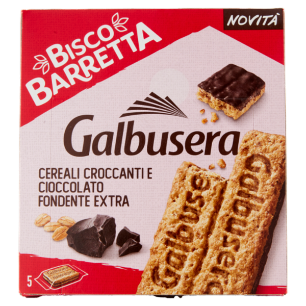 Galbusera BiscoBarretta Cereali croccanti e cioccolato fondente extra 5x46 g