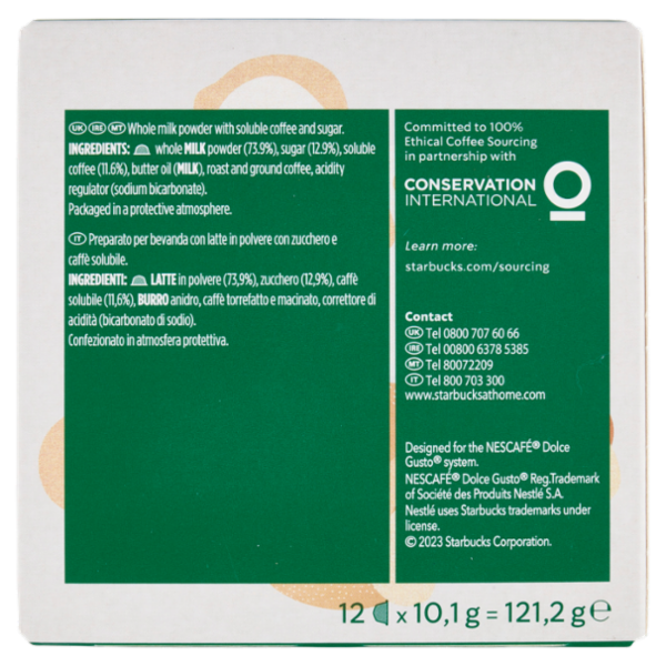 STARBUCKS Caffè Latte by Nescafé Dolce Gusto 12 Capsule 121,2g