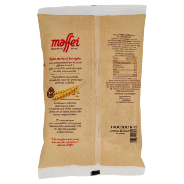 maffei Pasta Fresca di Semola di Grano Duro Troccoli N°25 500 g