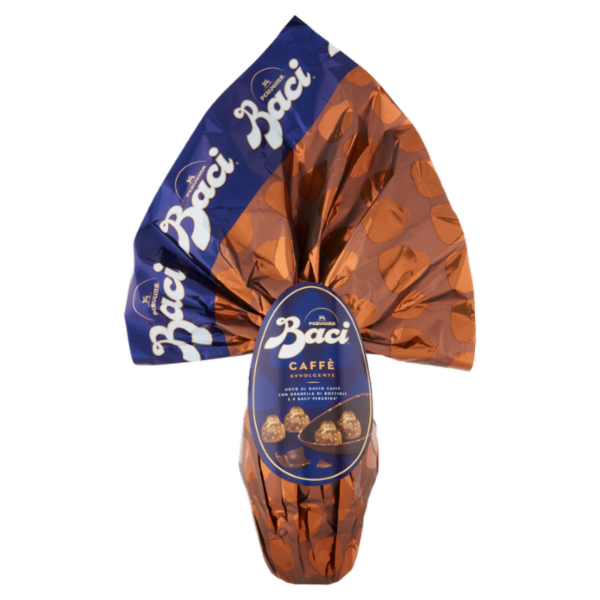 BACI PERUGINA Uovo Pasqua Cioccolato Fondente al Caffè con 4 Cioccolatini 265g