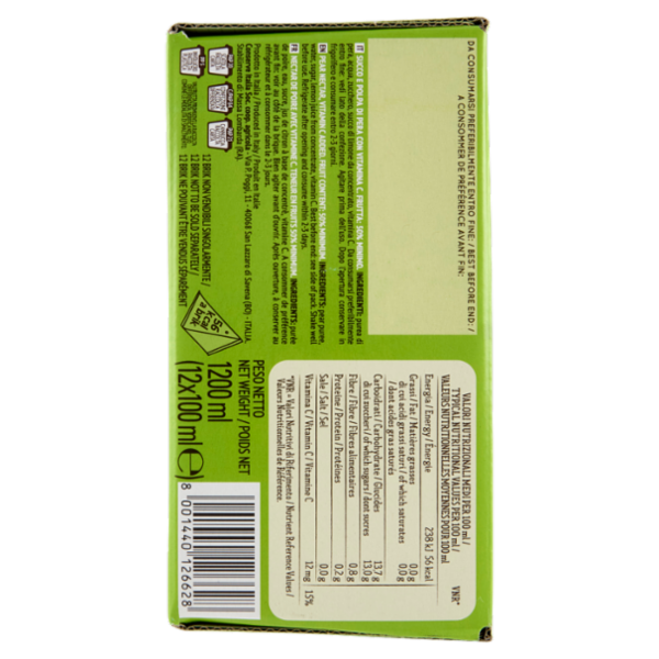 Valfrutta i Triangolini Pera Italiana succo e polpa Brik 12 x 100 ml