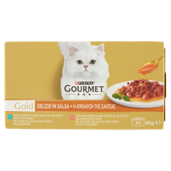 PURINA GOURMET Gold Delizie in Salsa Salmone / Tonno 4x85g