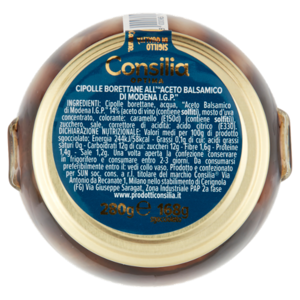 Consilia Optima Cipolle Borettane all'Aceto Balsamico di Modena I.G.P. 280 g
