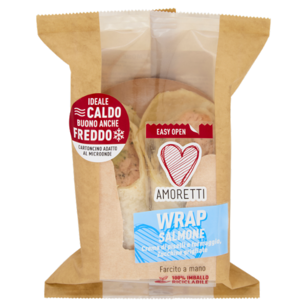 Amoretti Wrap Salmone Crema di piselli e formaggio, Zucchine grigliate 150 g