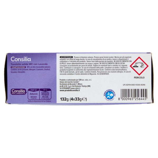 Consilia Deodorante Wc Tavolette Lavanda 4 pezzi