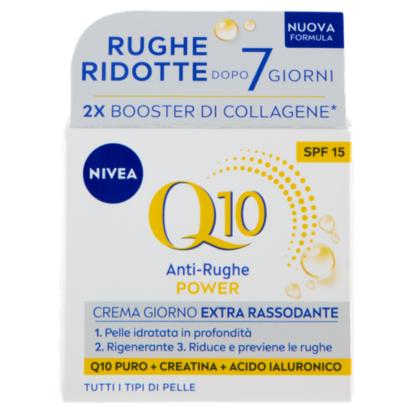 Nivea Q10 Anti-Rughe Power Crema Giorno Extra Rassodante SPF 15 Tutti i Tipi di Pelle 50 ml