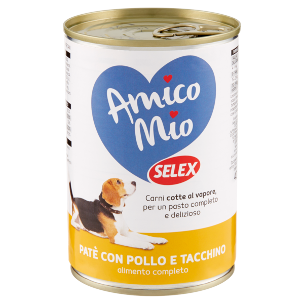 Selex Amico Mio Cane Paté con Pollo e Tacchino 400 g